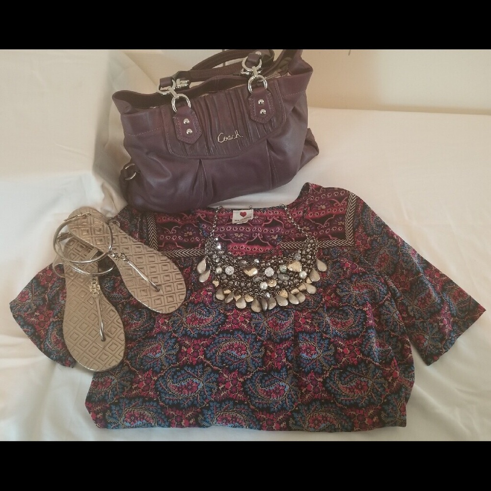 EUC Women’s Bohemian Chic Purple Multi SZ Large - Picture 5 of 5
